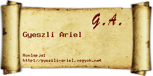 Gyeszli Ariel névjegykártya